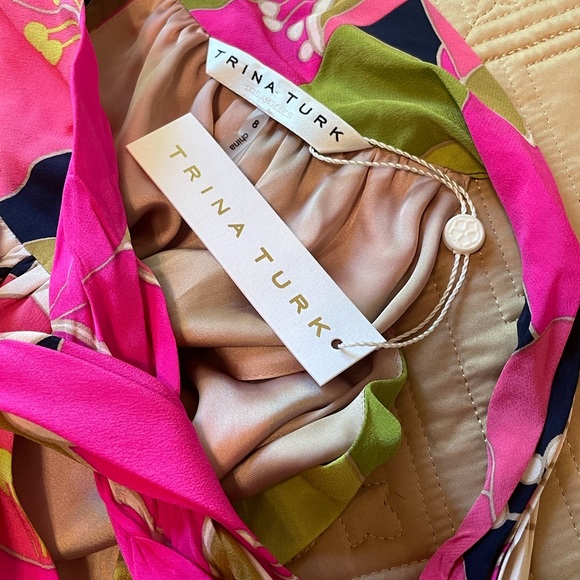 NWT Trina Turk dress with tie at neck, tea length - Picture 3 of 5